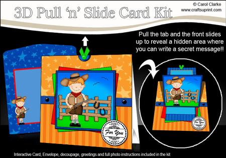 3D Cowboy Zeb Pull N Slide Kit with 3D Decoupage