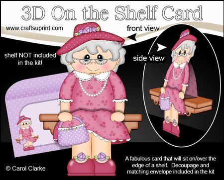 3D on the Shelf Card Kit - Old Lady Sadie