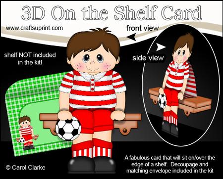 3D on the Shelf Card Kit - Football Boy Brian