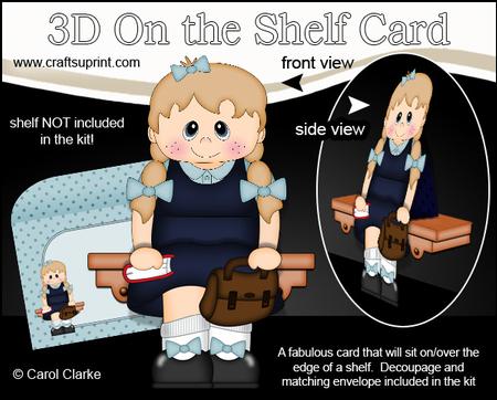 3D on the Shelf Card Kit - Schoolgirl Dot