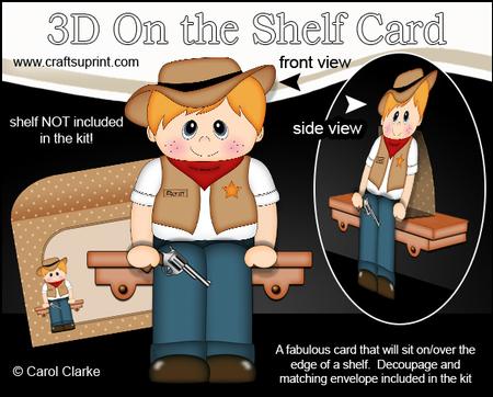 3D on the Shelf Card Kit - Cowboy Paul