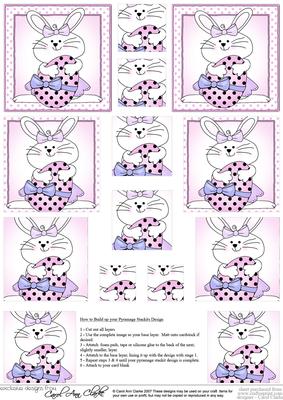 Little Girl Bunny Pyramage Sheet