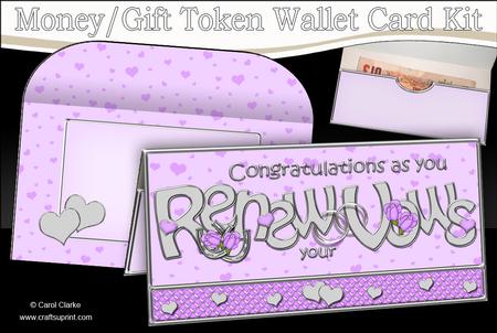 Renewal of Vows Money or Gift Wallet Card Kit