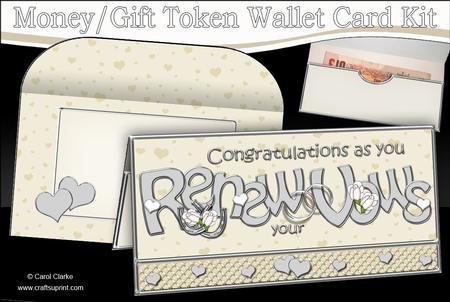 Renewal of Vows Money or Gift Wallet Card Kit