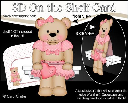 3D on the Shelf Card Kit - Livvy Bear