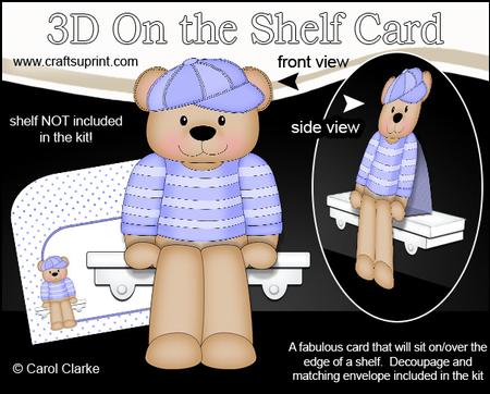 3D on the Shelf Card Kit - Austin Bear