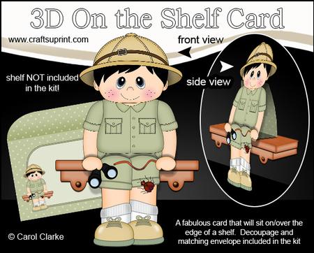 3D on the Shelf Card Kit - Herbert Safari Boy