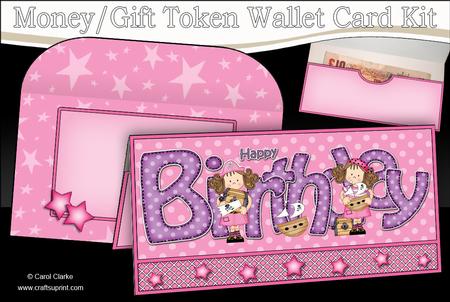 Girlz Pirate Zoe Birthday Money or Gift Wallet Card Kit