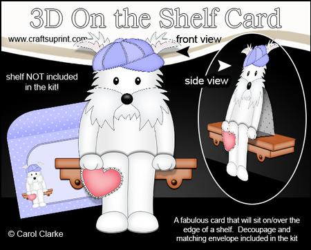 3D on the Shelf Card Kit - Jock Westie Dog