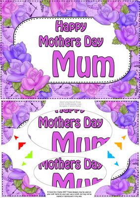 A5 Mothers Day Mum Time for Roses Scallop Corners & Pyramage