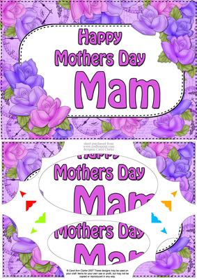 A5 Mothers Day Mam Time for Roses Scallop Corners & Pyramage