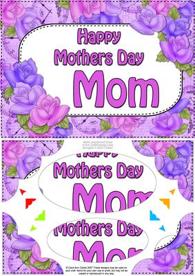 A5 Mothers Day Mom Time for Roses Scallop Corners & Pyramage