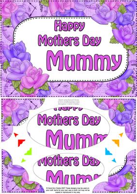 A5 Mothers Day Mummy Time for Roses Scallop Corners & Pyra