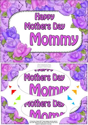 A5 Mothers Day Mommy Time for Roses Scallop Corners & Pyra
