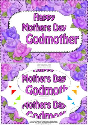 A5 Mothers Day Godmother Time 4 Roses Scallop Corners & Pyra