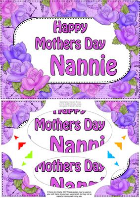 A5 Mothers Day Nannie Time for Roses Scallop Corners & Pyra