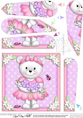 Teddy Tess's Flowers Fan Pyramage Topper