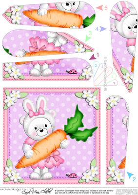 Teddy Tess's Easter Carrot Fan Pyramage Topper