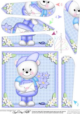 Teddy Ed's Letter & Flowers Fan Pyramage Topper