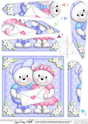 Teddy Tess & Teddy Ed's Letter Fan Pyramage Topper