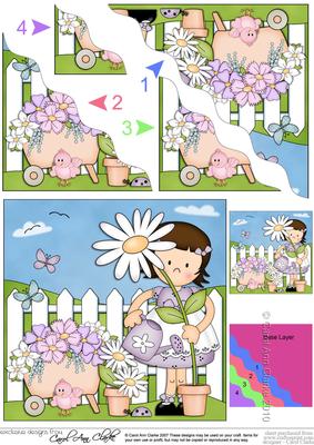 Girlz Suzi's Flower Wavy Corner Side Stacker Topper