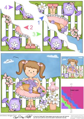 Girlz Liz's Flowers Wavy Corner Side Stacker Topper
