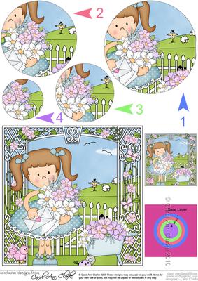 Girlz Liz's Flowers Circle Pyramage Topper