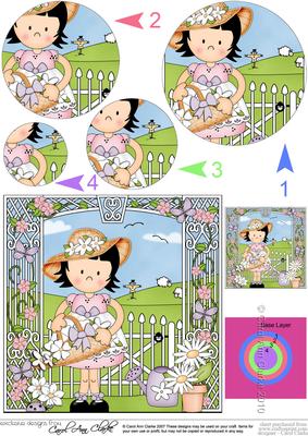 Girlz Suzi's Flower Basket Circle Pyramage Topper