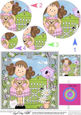 Girlz Zoe's Teddy Circle Pyramage Topper