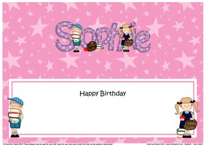 Large Dl Boyz Girlz Birthday Sophie Matching Insert