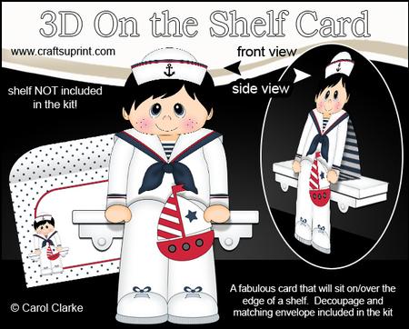 3D on the Shelf Card Kit - Sailor Boy Stuart