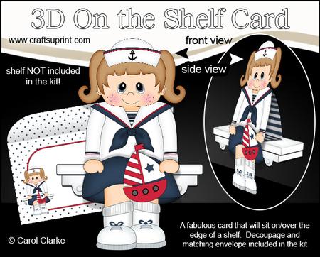 3D on the Shelf Card Kit - Sailor Girl Sandy