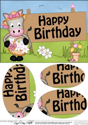 A5 Gigi Horse Birthday Oval Pyramage Topper