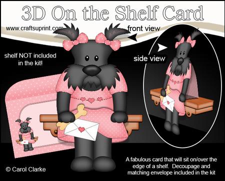 3D on the Shelf Card Kit - Maisie Scottie Dog
