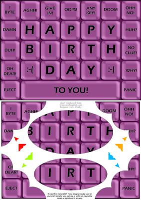 A5 Novelty Fun Computer Keyboard Greetings Scallop Corners