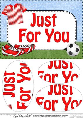 A5 Just for You Football Oval Pyramage Topper