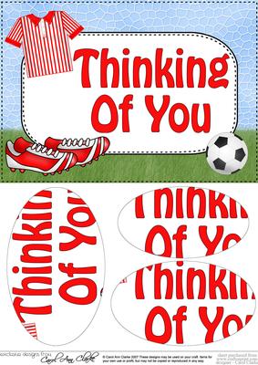 A5 Thinking of You Football Oval Pyramage Topper