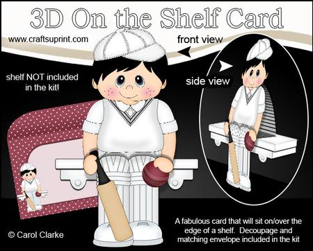 3D on the Shelf Card Kit - Cricket Boy Toby