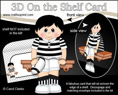 3D on the Shelf Card Kit - Rugby Boy Derek
