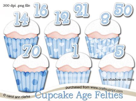 Pretty Coordinating Cupcake Age Felties Digital Embellishmen