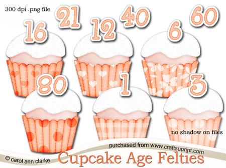 Pretty Coordinating Cupcake Age Felties Digital Embellishmen