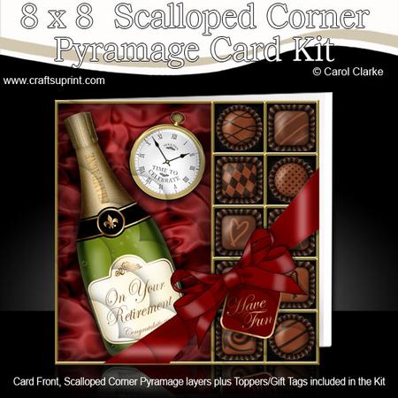 8x8 Retirement Champagne Kit with Scalloped Corners