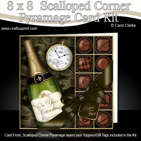 8x8 Retirement Champagne Kit with Scalloped Corners