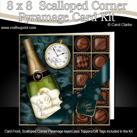 8x8 Retirement Champagne Kit with Scalloped Corners