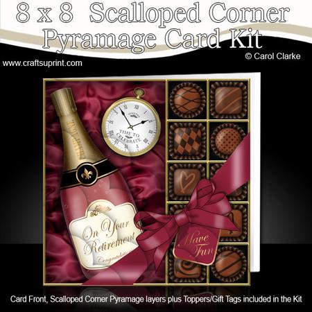 8x8 Retirement Champagne Kit with Scalloped Corners