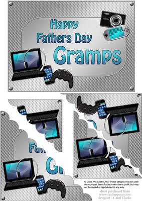 5x7 Gadgets N Gizmos Fathers Day Gramps Scallop Corner Stac