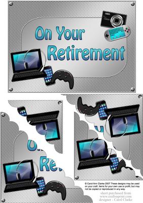 5x7 Gadgets N Gizmos Retirement Scallop Corner Stac