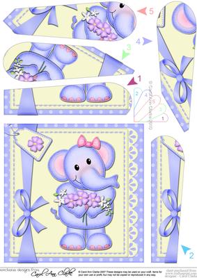 Lola Elephant's Flower Fan Pyramage Topper