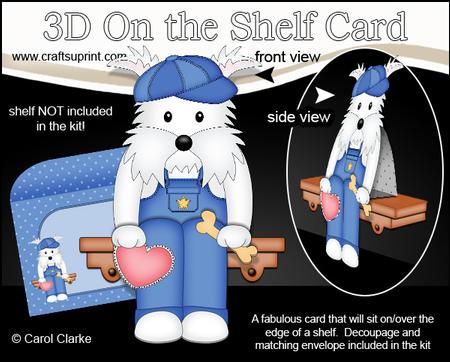 3D on the Shelf Card Kit - Jock Westie Dog