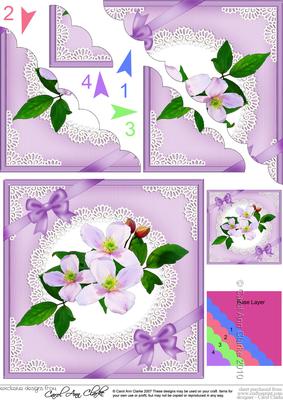 Clematis and Lace - Scalloped Corner Stacker